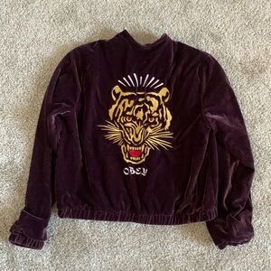 Obey Velvet Bomber Jacket Sweater 💜